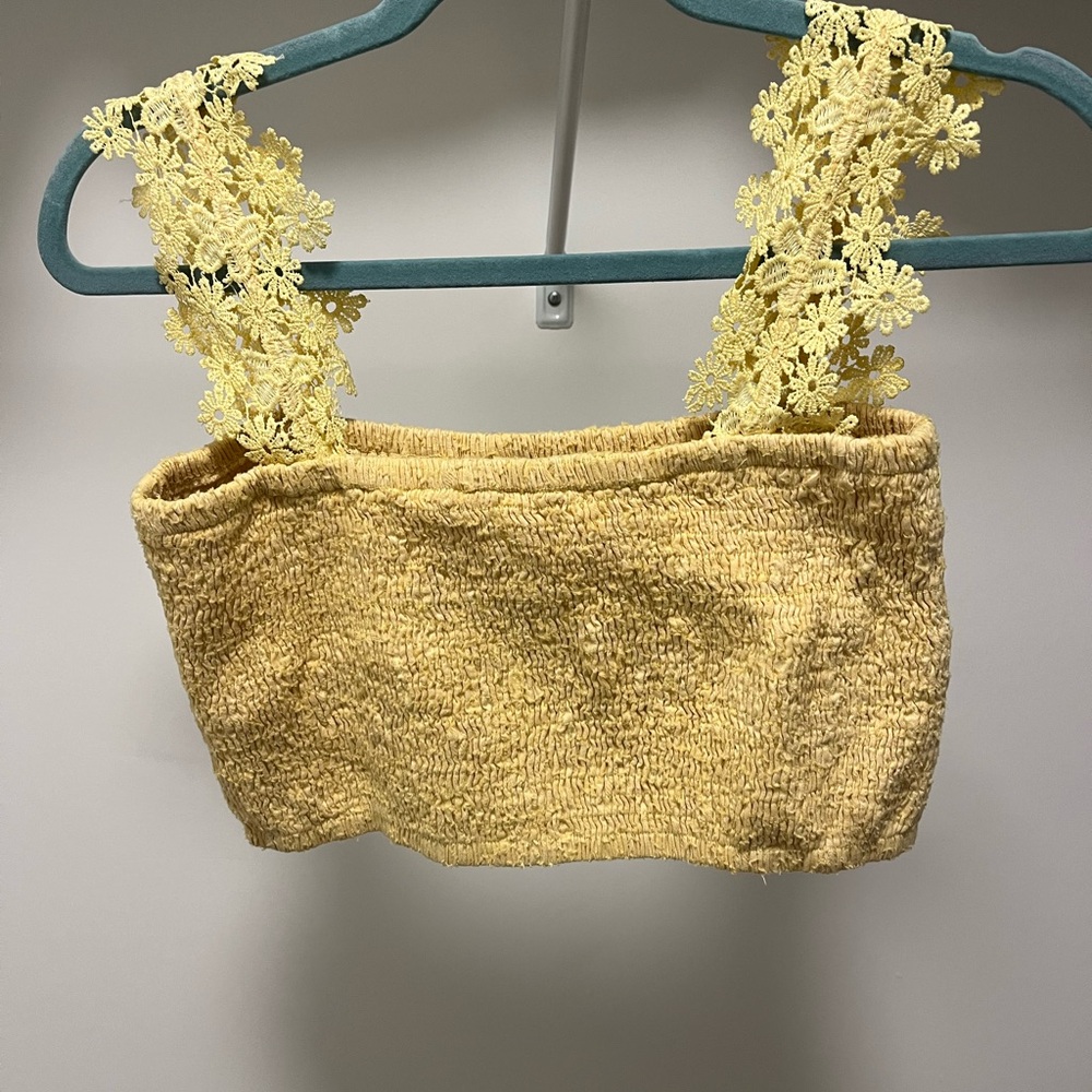 100% Cotton Lace Crop top M